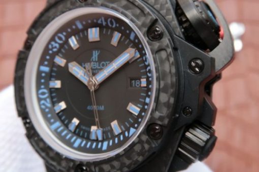 Replica Hublot King Power OceanGraphic 4000 CF V6F Blue Markers Rubber Strap A7750 - Image 3