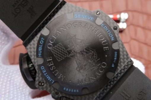 Replica Hublot King Power OceanGraphic 4000 CF V6F Blue Markers Rubber Strap A7750 - Image 6