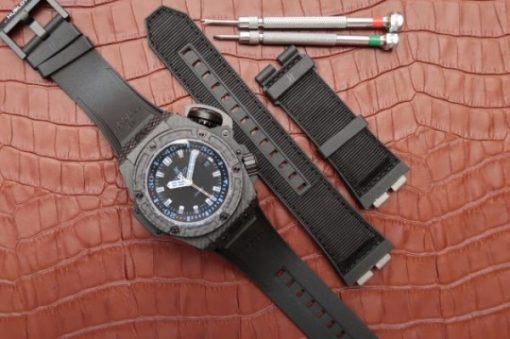 Replica Hublot King Power OceanGraphic 4000 CF V6F Blue Markers Rubber Strap A7750 - Image 8