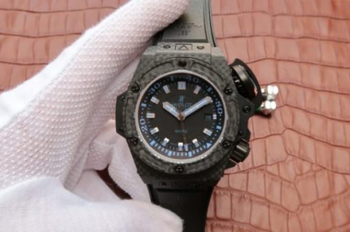 Replica Hublot King Power OceanGraphic 4000 CF V6F Blue Markers Rubber Strap A7750
