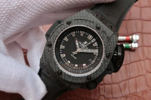 Replica Hublot King Power OceanGraphic 4000 CF V6F White Markers Rubber Strap A7750 - Image 2