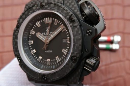 Replica Hublot King Power OceanGraphic 4000 CF V6F White Markers Rubber Strap A7750 - Image 3