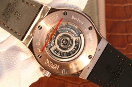 Replica Hublot Classic Fusion 45mm RG Berluti Scritto Brown Leather Dial Gummy Strap A2892 - Image 6