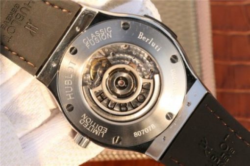 Replica Hublot Classic Fusion 45mm SS Berluti Scritto Brown Leather Dial Gummy Strap A2892 - Image 6