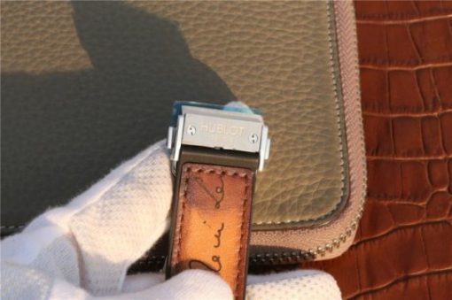 Replica Hublot Classic Fusion 45mm SS Berluti Scritto Brown Leather Dial Gummy Strap A2892 - Image 7