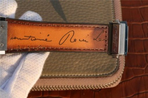 Replica Hublot Classic Fusion 45mm SS Berluti Scritto Brown Leather Dial Gummy Strap A2892 - Image 8