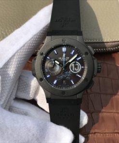Replica Hublot Big Bang Full Ceramic Maradona Limited Edition Black Gummy Strap A7750