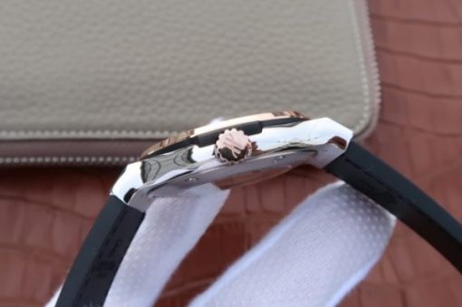 Replica Hublot Classic Fusion 42mm RG JJF White Dial Black Gummy Strap A2892 - Image 4