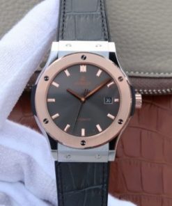 Replica Hublot Classic Fusion 42mm RG JJF Gray Dial Gray Gummy Strap A2892