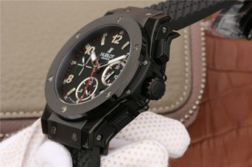 Replica Hublot Big Bang 44mm Full Ceramic Black Dial Black Rubber Strap HUB4100 - Image 8