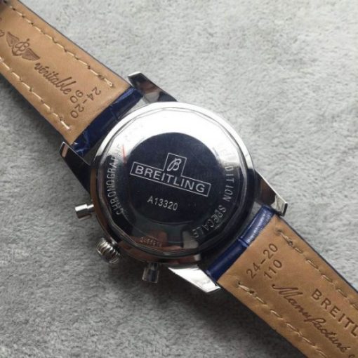Replica Breitling Super Ocean Heritage Chrono SS Blue Dial SS Leather Strap A7750 - Image 3