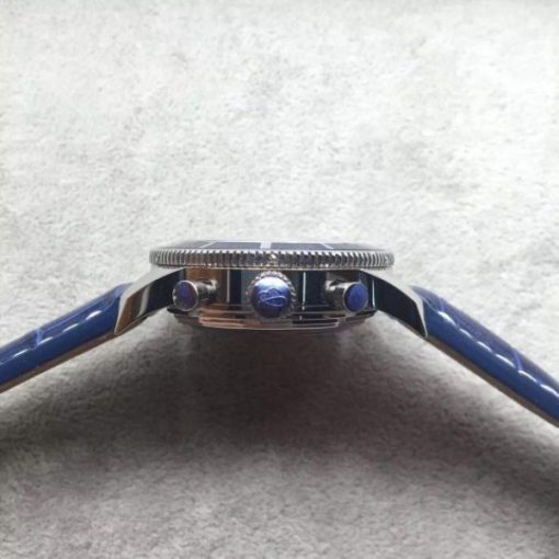 Replica Breitling Super Ocean Heritage Chrono SS Blue Dial SS Leather Strap A7750 - Image 5