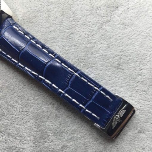 Replica Breitling Super Ocean Heritage Chrono SS Blue Dial SS Leather Strap A7750 - Image 7
