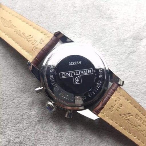 Replica Breitling Super Ocean Heritage Chrono SS Brown Dial SS Leather Strap A7750 - Image 2