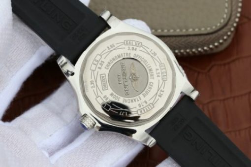 Replica Breitling Avenger GMT SS GF White Dial Black rubber Strap A2836 - Image 6