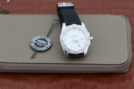 Replica Breitling Avenger GMT SS GF White Dial Black rubber Strap A2836 - Image 8