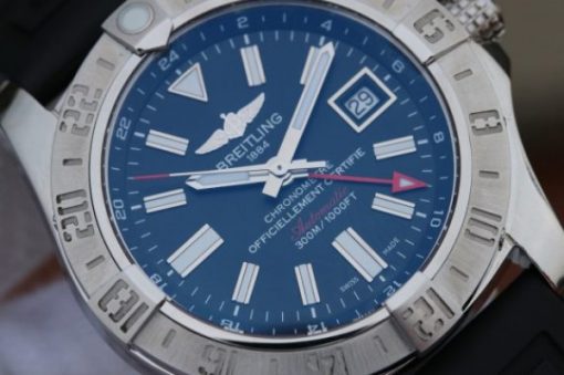 Replica Breitling Avenger GMT SS GF Black Dial On Black Rubber Strap A2836 - Image 2