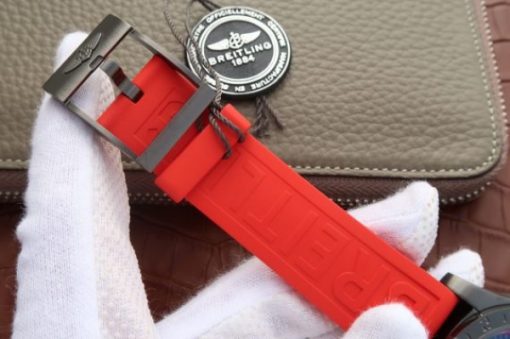 Replica Breitling Avenger GMT PVD GF Carbon Fiber Dial Red Rubber Strap A2836 - Image 7