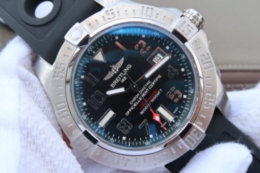 Replica Breitling Avenger II Seawolf SS GF Black Dial Black Rubber Strap A2824 - Image 2