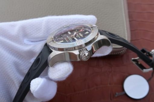 Replica Breitling Avenger II Seawolf SS GF Black Dial Black Rubber Strap A2824 - Image 3