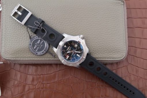 Replica Breitling Avenger II Seawolf SS GF Black Dial Black Rubber Strap A2824 - Image 7