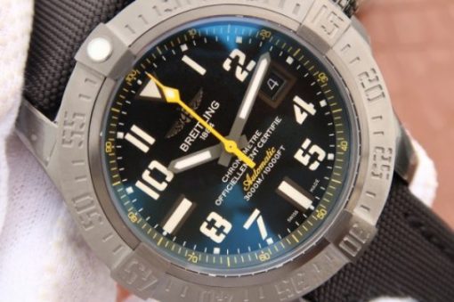 Replica Breitling Avenger II Seawolf PVD GF Black Dial Black Nylon Strap A2824 - Image 3