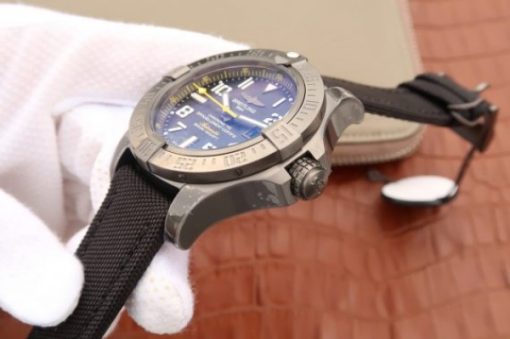 Replica Breitling Avenger II Seawolf PVD GF Black Dial Black Nylon Strap A2824 - Image 4