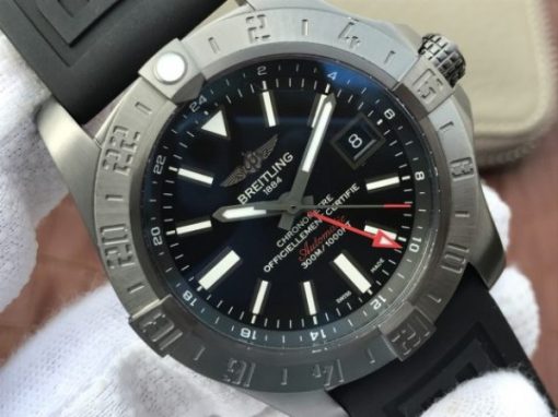 Replica Breitling Avenger GMT PVD GF Black Dial Black Rubber Strap A2836 - Image 3