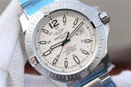 Replica Breitling Colt Automatic 44mm SS GF White Textured Dial SS Bracelet A2824 - Image 3