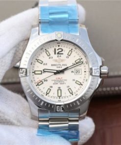 Replica Breitling Colt Automatic 44mm SS GF White Textured Dial SS Bracelet A2824