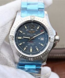 Replica Breitling Colt Automatic 44mm SS GF Blue Textured Dial SS Bracelet A2824