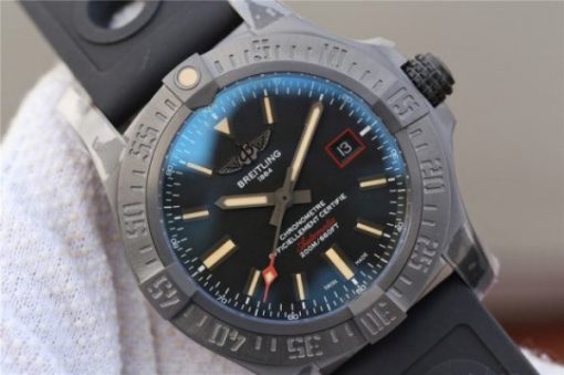 Replica Breitling Avenger BlackBird 44mm DLC GF Titanium Case Black Dial Rubber Strap A2824 - Image 3