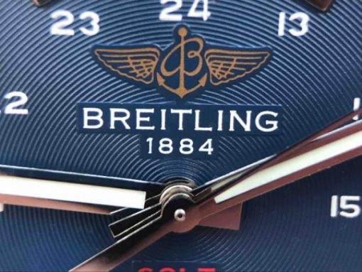 Replica Breitling Colt Automatic 44mm SS GF Blue Textured Dial Blue Leather Strap A2824 - Image 4