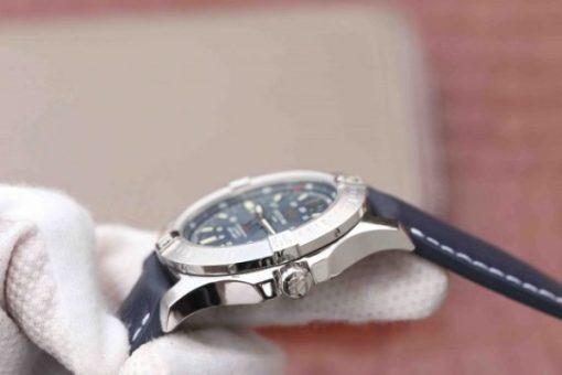 Replica Breitling Colt Automatic 44mm SS GF Blue Textured Dial Blue Leather Strap A2824 - Image 7