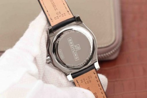Replica Breitling Colt Automatic 44mm SS GF Black Textured Dial Black Leather Strap A2824 - Image 9