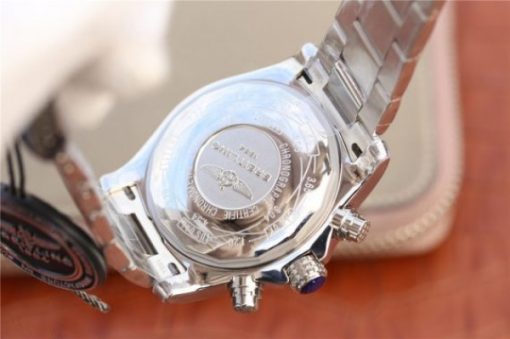 Replica Breitling Avenger II Chronograph 43mm SS GF Gray/White Dial on SS Bracelet A7750 - Image 6