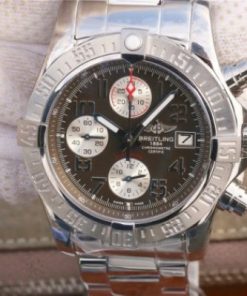 Replica Breitling Avenger II Chronograph 43mm SS GF Gray/White Dial on SS Bracelet A7750