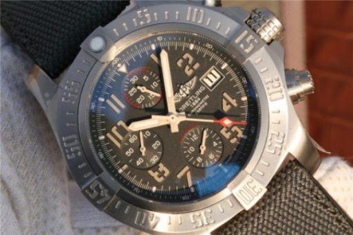 Replica Breitling Avenger Bandit Titanium GF Gray Dial Gray Nylon Strap A7750 - Image 3