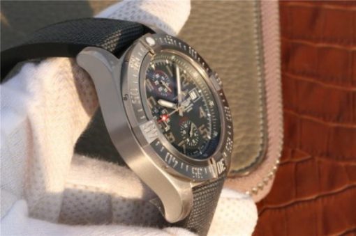 Replica Breitling Avenger Bandit Titanium GF Gray Dial Gray Nylon Strap A7750 - Image 4