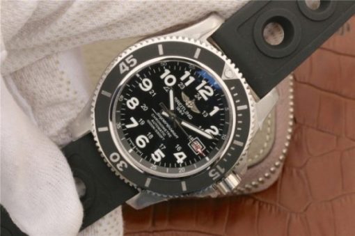 Replica Breitling SuperOcean  II 44mm GF Black Dial Black Rubber Strap A2824 - Image 2