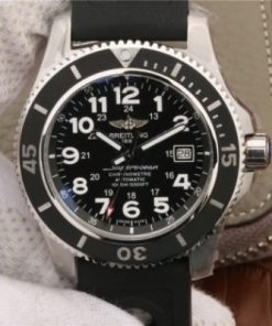 Replica Breitling SuperOcean  II 44mm GF Black Dial Black Rubber Strap A2824