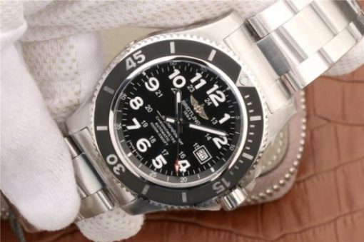 Replica Breitling SuperOcean  II 44mm GF Black Dial SS Bracelet A2824 - Image 2