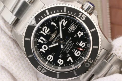 Replica Breitling SuperOcean  II 44mm GF Black Dial SS Bracelet A2824 - Image 3