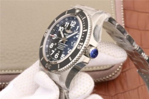 Replica Breitling SuperOcean  II 44mm GF Black Dial SS Bracelet A2824 - Image 7