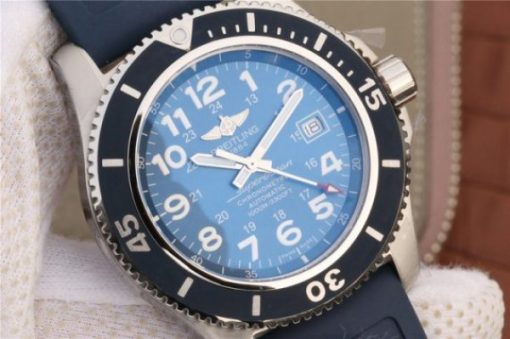 Replica Breitling SuperOcean  II 44mm GF Blue Dial Blue Rubber Strap A2824 - Image 3