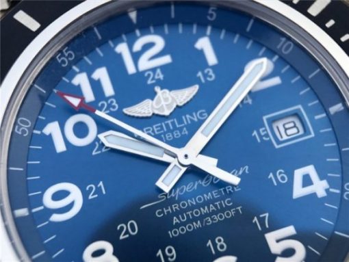 Replica Breitling SuperOcean  II 44mm GF Blue Dial Blue Rubber Strap A2824 - Image 4