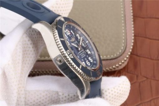Replica Breitling SuperOcean  II 44mm GF Blue Dial Blue Rubber Strap A2824 - Image 6