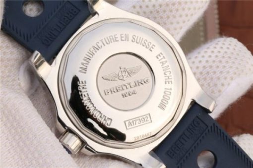 Replica Breitling SuperOcean  II 44mm GF Blue Dial Blue Rubber Strap A2824 - Image 8