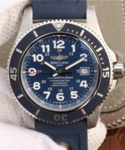Replica Breitling SuperOcean  II 44mm GF Blue Dial Blue Rubber Strap A2824