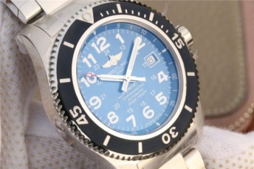 Replica Breitling SuperOcean  II 44mm GF Blue Dial SS Bracelet A2824 - Image 3
